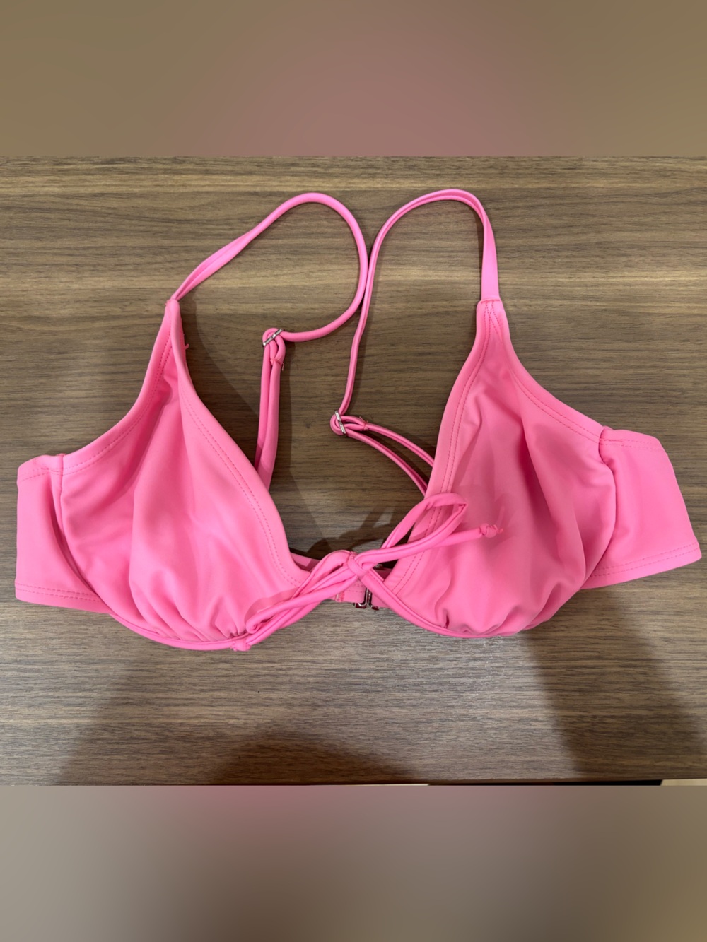 Xhilaration Bright Pink Bikini Top with Adjustable Straps